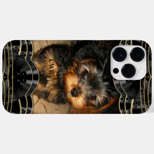 NEWYORKie Monogram Poochie Case-Mate iPhone Case (Achterkant (horizontaal))