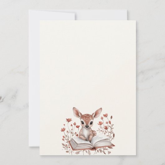 Next Chapter  animals wildflowers baby shower Kaart (Achterkant)