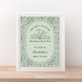 Next Chapter Book Theme Bridal Shower Welcome Poster