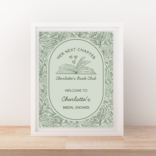 Next Chapter Book Theme Bridal Shower Welcome Poster