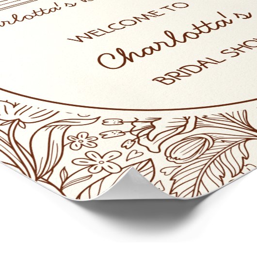 Next Chapter Brown Book Bridal Shower Welcome Poster (Hoek)