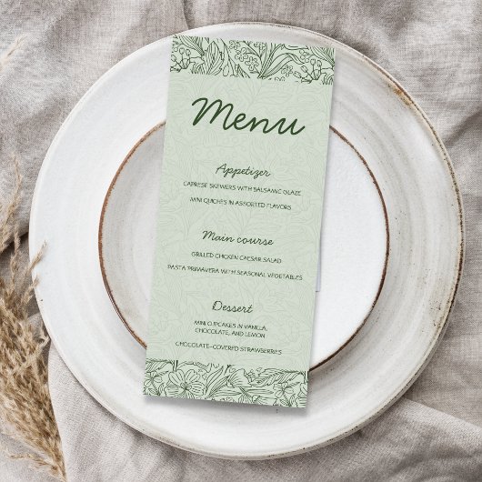 Next Chapter Floral Sage Green Bridal Shower Menu