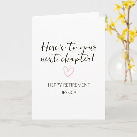 Next Chapter Personalized Retirement Gift Kaart (Gele Bloem)