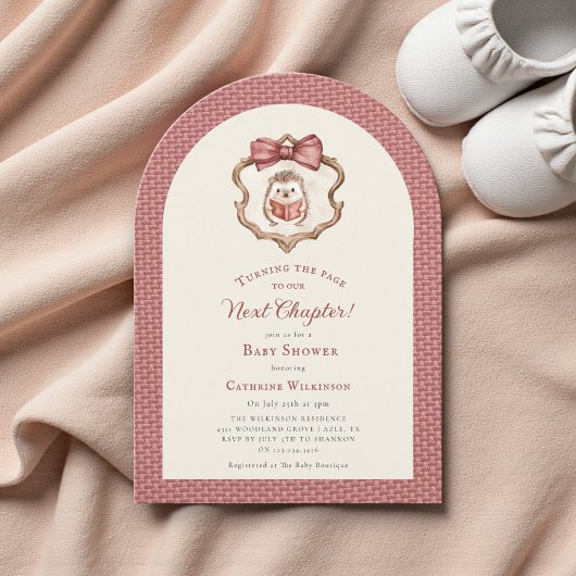 Next Chapter Watercolor Hedgehog Reading Book  Kaart