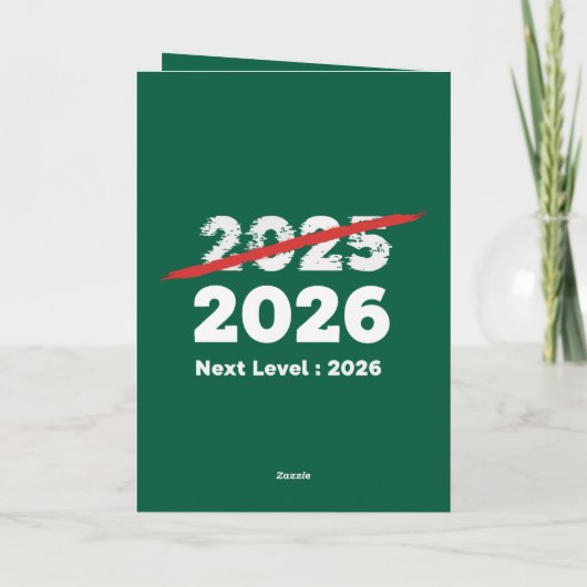 Next Level 2026 | Funny Goodbye 2025 New Year's Feestdagen Kaart (Achterkant)