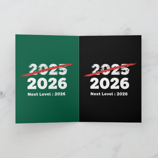 Next Level 2026 | Funny Goodbye 2025 New Year's  Feestdagen Kaart (Binnen)