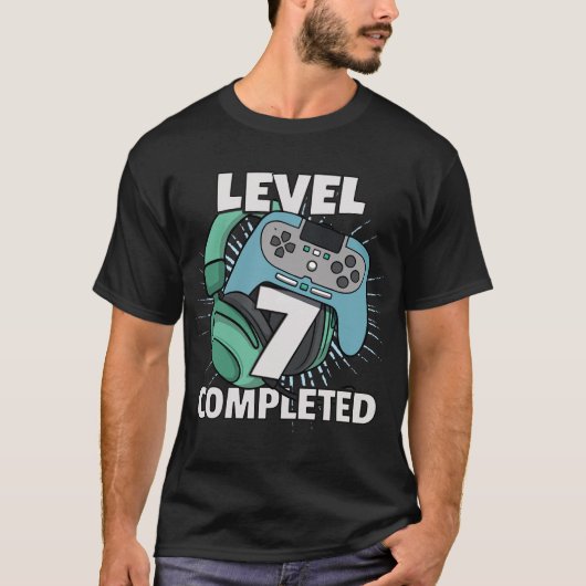 Next Level 7 Jaar Oud Jongen Meisje 7e Verjaardag  T-shirt (Voorkant)