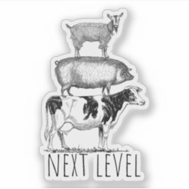 Next Level Goat Pig and Cow Sports Fan Sticker