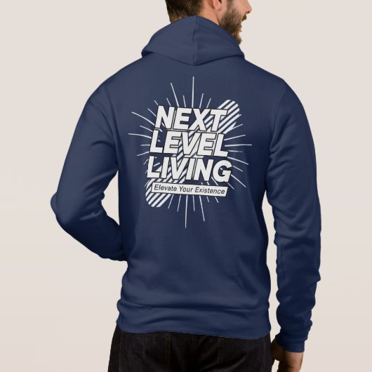 Next Level Levende Mannen met ZIP-UP Hoodie (Achterkant)