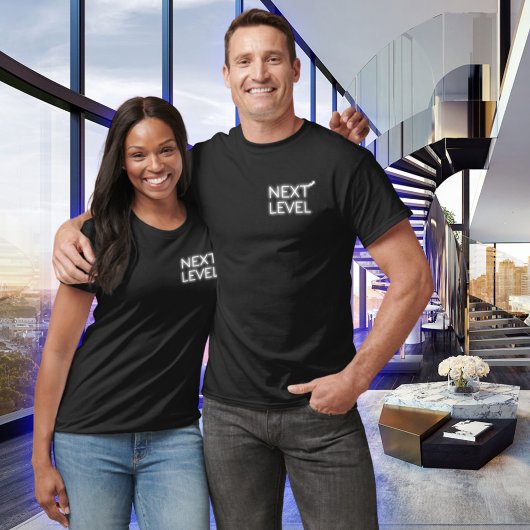 Next Level Small White Neon Zwart T-shirt