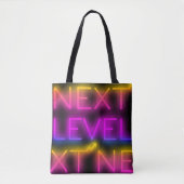 Next Level Tahiti Sunset Groot Neon Zwart Tote Bag (Voorkant)