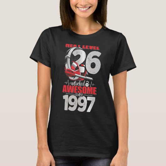 Next Level Unlocked 26 jaar oude jongen 1997, head T-shirt (Voorkant)