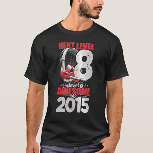 Next Level Unlocked 8 jaar Old Boy 2015 Headset Ga T-shirt (Voorkant)