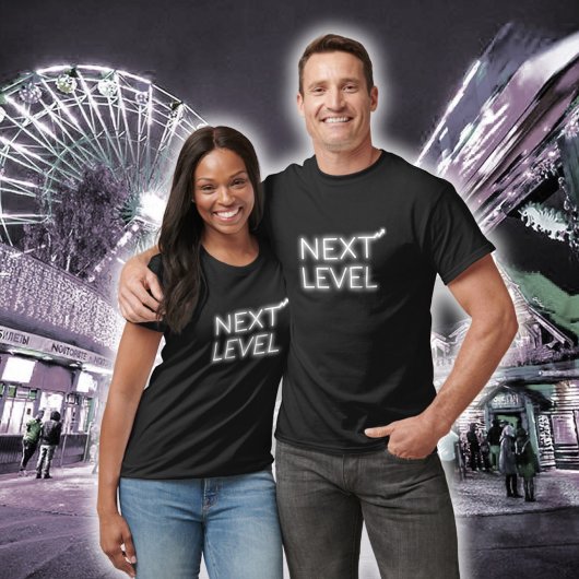 Next Level White Neon Zwart T-shirt