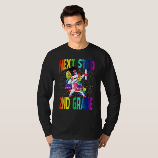 Next Stop 2nd Grade Graduation Unicorn T-shirt (Voorkant volledig)