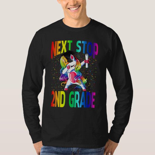 Next Stop 2nd Grade Graduation Unicorn T-shirt (Voorkant)