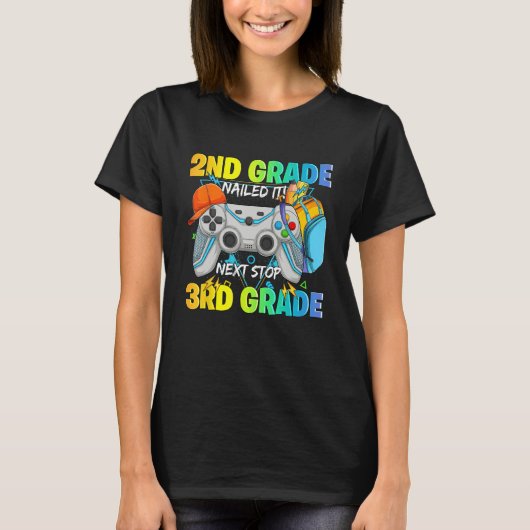 Next stop 3rd grade 2nd grade nailed it Graduate V T-shirt (Voorkant)