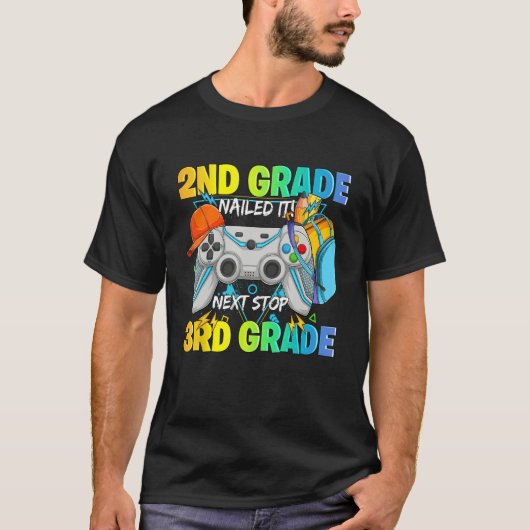 Next stop 3rd grade 2nd grade nailed it Graduate V T-shirt (Voorkant)
