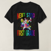Next Stop First Grade Afstuderen Unicorn T-shirt (Design voorkant)