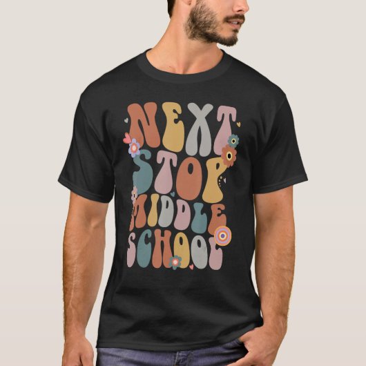 Next Stop Middelbare School Groovy Retro 5e klas G T-shirt (Voorkant)