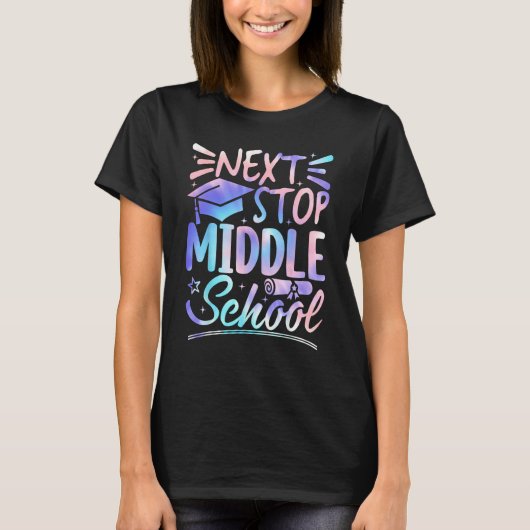Next Stop Middle School 5th Grade Graduation First T-shirt (Voorkant)