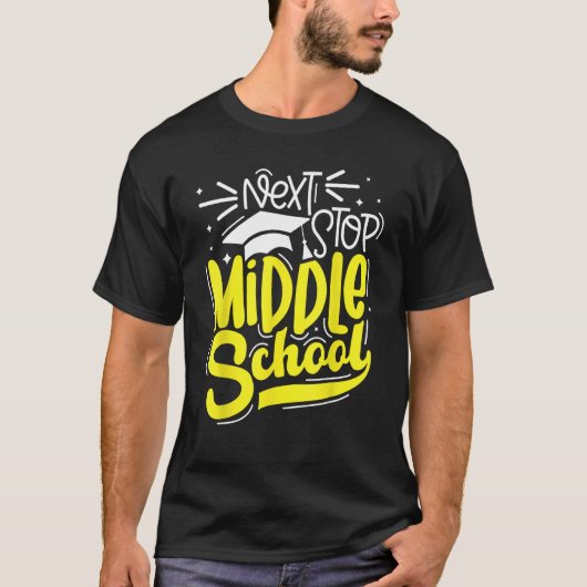 Next Stop Middle School  Graduation 5th Grade T-shirt (Voorkant)