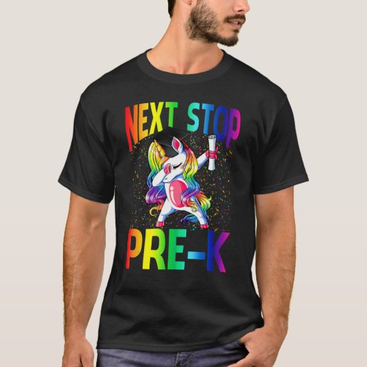 Next Stop Pre K Graduation Unicorn T-shirt (Voorkant)