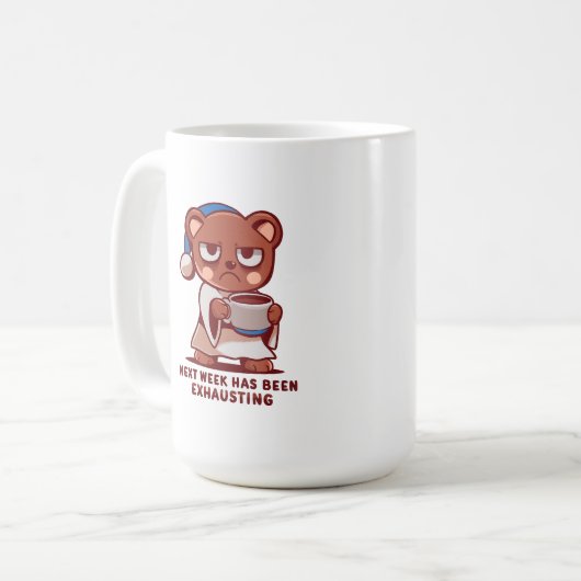 Next Week has been Exhausting Koffiemok (Voorkant links)