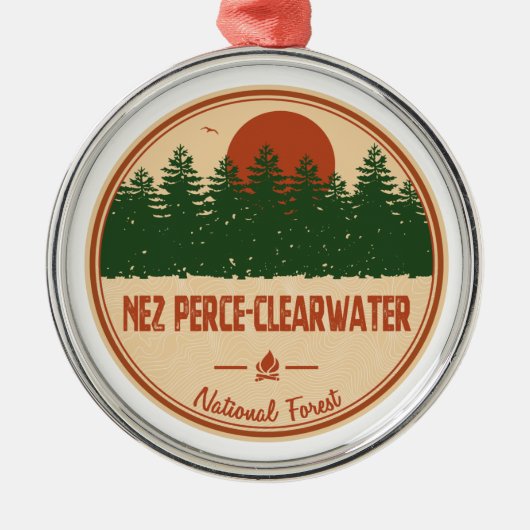 Nez Perce-Clearwater National Forest Metalen Ornament (Voorkant)