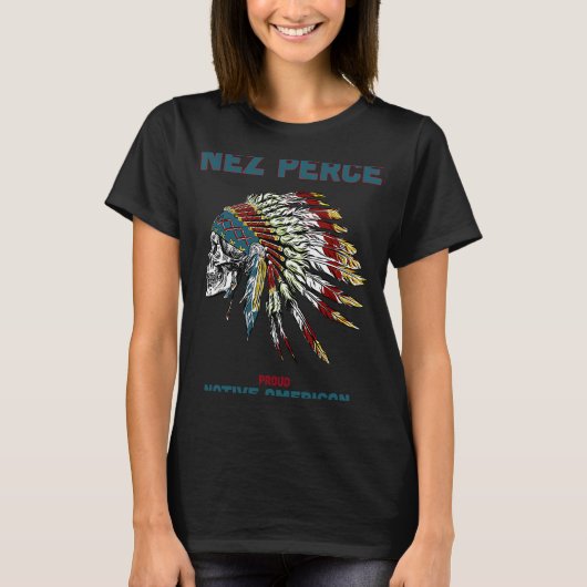Nez Perce Tribe Inheemse Indiaanse Retro Vinta T-shirt (Voorkant)