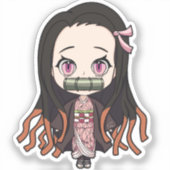 Nezuko - Demon Slayer Schattigee anime stijl chibi Sticker (Voorkant)