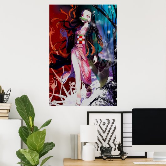 Nezuko in Hell Kimetsu No Yaiba Poster (Thuiskantoor)
