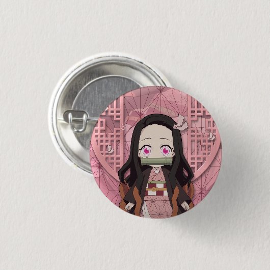 Nezuko Kamado Chibi Ronde Button 3,2 Cm (Voorkant /achterkant)