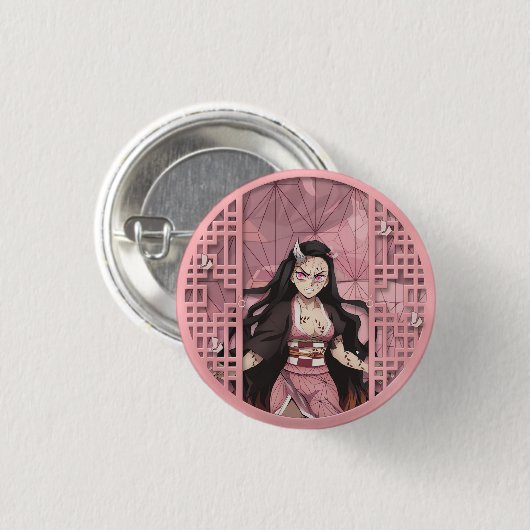 Nezuko Kamado Oni Ronde Button 3,2 Cm (Voorkant /achterkant)