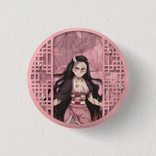 Nezuko Kamado Oni Ronde Button 3,2 Cm (Voorkant)