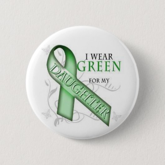 NF1, Neurofibromatosis Awareness - Green Ribbon Ronde Button 5,7 Cm (Voorkant)