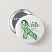 NF1, Neurofibromatosis Awareness - Green Ribbon Ronde Button 5,7 Cm (Voorkant /achterkant)