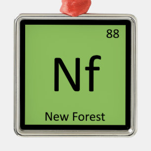 Nf - New Forest Pony Scheikundig element Paard Metalen Ornament