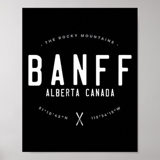 NFF Alberta Canada Graphic Distressed  Ski Poster (Voorkant)