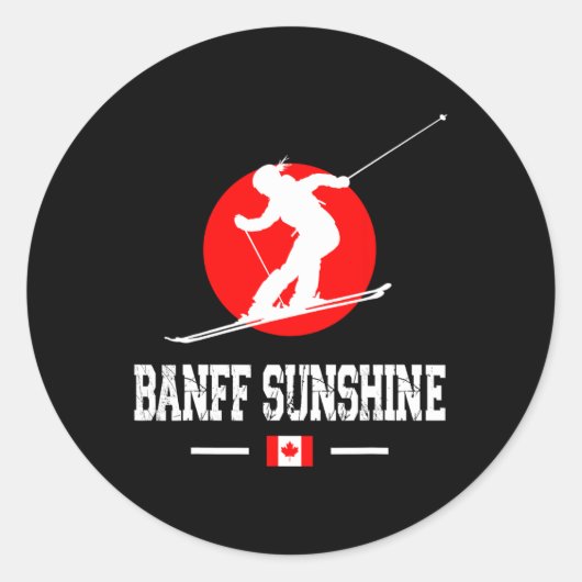 NFF Sunshine Canada Ski Resort Rocky Mountains Ski Ronde Sticker (Voorkant)
