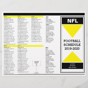 NFL 2019-2020 FOOTBALL SCHEDULE — EDITABLE