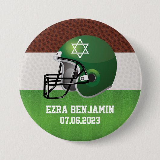NFL American Football Bar Mitzvah Ronde Button 7,6 Cm (Voorkant)