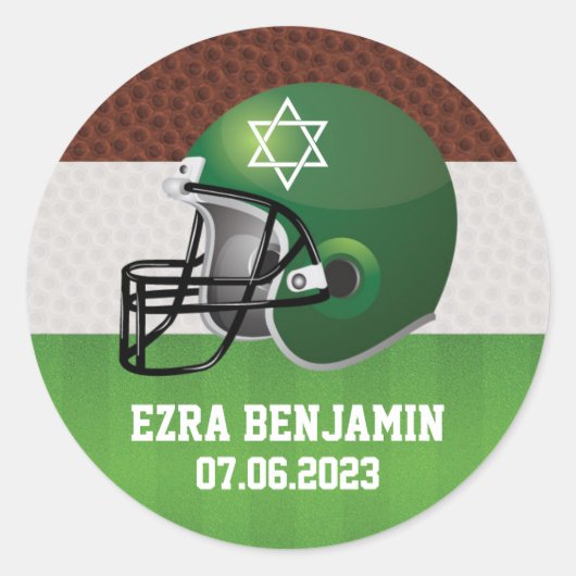 NFL American Football Bar Mitzvah Ronde Sticker (Voorkant)
