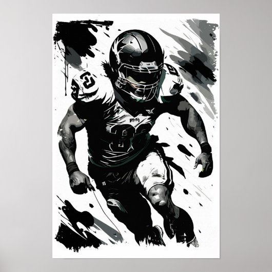 ← NFL Football Abstracte Player Portret Poster (Voorkant)