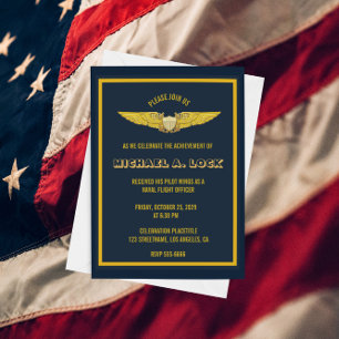NFO Naval Flight Officer Achievement Invitations Kaart