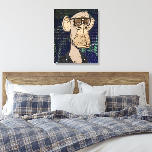 NFT aap schilderij Canvas Afdruk (Insitu (Slaapkamer))