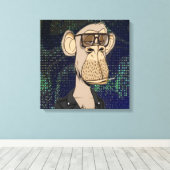 NFT aap schilderij Canvas Afdruk (Insitu (Houten vloer))