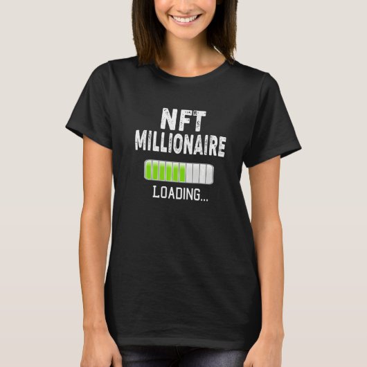 NFT Miljonair Laden Even Geduld Bitcoin Crypto T-shirt (Voorkant)