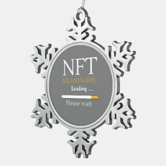 NFT Millionaire Loading crypto currency trading Tin Sneeuwvlok Ornament (Rechts)