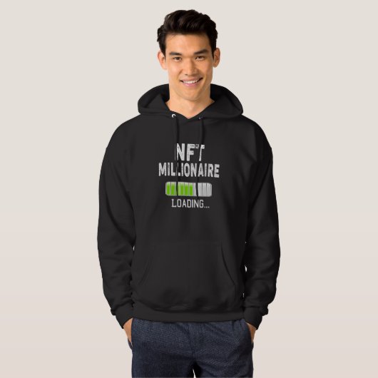 NFT Millionaire Loading Please Wait Bitcoin Crypto Hoodie (Voorkant volledig)